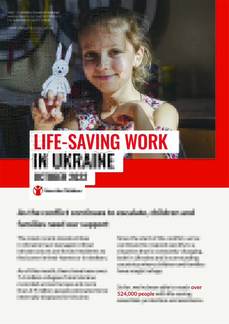 The cover of Our Life-Saving Work in Ukraine report.